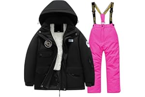 TINARYING Girls' Outfits & Clothing Sets Children's Kid Ski Suit Fleece Pocket Jacket and Pants Winter Windbroof Snowboarding Winter Warm Snow Suits Unisex