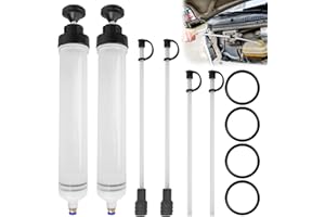 Aicharynic Lot de 2 pompes d'aspiration d'huile 500 ml - Pompe manuelle - Seringue d'aspiration d'huile avec 2 tuyaux - Pompe d'aspiration universelle pour liquide de frein, huile hydraulique, liquide
