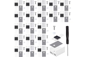 Youmile 20 pcs IRLZ44N Mosfet Transistor IRLZ44NPBF N-Channel TO-220AB 47A 55V 3Pin International Rectifier field effect transistors with Heatsink screw washer Rubber Silicone screwdriver