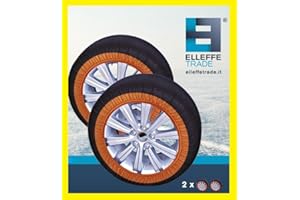 Generico Snow Line Coppia Calze da Neve OMOLOGATE Uni 16662-1 2020 per Auto SALVASPAZIO Disponibili nelle Taglie da XS A XXL (Misure Pneumatici e Dettagli all'Interno della Galleria Immagini) (L)
