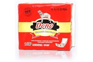 DONO jetables Mâle Stratifiées Chien Couches Super absorbantes Couches pour Chiens et Chats, 2018 Nouveau Design (M 10pc (18"-25"))