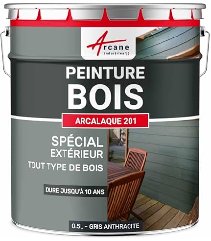 Peinture extérieure bois Climats extrêmes® V33 anthracite satiné 5l | Leroy Merlin