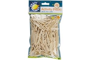Craft Planet Wooden Matchsticks Approx 500 Pieces 50g, Natural Coloured, Craft, Model Making, DIY Craft, Craft Kit Supplies, Ideal For School, Home, Activity Clubs, Natural Matchstick Craft Materials