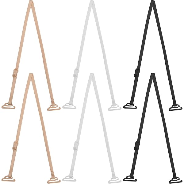 3 Paires De Bretelles De Soutien-Gorge Réglables - Nylon Élastique - Noires 12/15/18mm