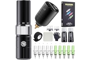 Dragonhawk Tattoo Machine Kit Tour Y23 Wireless Rotary Tattoo Pen Replaceable Wireless Battery RCA JackTattoo Pen Machine Gun Kit with 6 Strokes Length Change for Beginner & Pro Aritsts