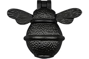 BRASS BEE Black Bee Door Knocker for Front Door | Polished Solid Brass Black Knockers with Strike Plate | UPVC | Bumblebee Front Door Furniture with a Unique Design (Black)
