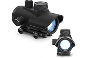 KinZon Viseur Point Rouge, Lunette de visée pour Carabine Optique 30mm Rouge Vert, Réglages de luminosité avec 22mm/11mm Weaver Picatinny Rail Mount, Chasse Airsoft