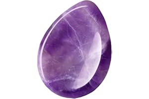 MAIBAOTA Amethyst Thumb Worry Stone Healing Crystals Gifts for Women Beginner Meditation Chakra Polished Pocket Reiki Balancing Energy Massage Gemstones