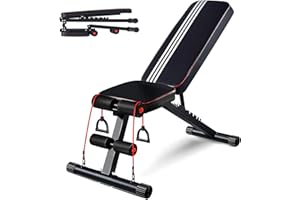AEBOW Adjustable Weight Bench, Utility Foldable Weights Bench for Full Body Workout, 7 Backrest Adjustment Multifunctional Incline/Decline Bench Press for Home Gym, Weight Capacity 660LBS