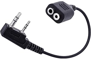 Arrowmax M1 to K1 Adapter Cable Connector Compatible with BaoFeng BTECH UV-5R UV-5RA UV-5RE UV-5R3 BF-F8HP UV-82HP Kenwood 2-PIN Radios NX-1200 NX-1300 NX-P1200 NX-P1300 (M1 to K1)