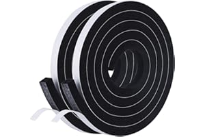 BYNSAER Self-Adhesive Sealing Tape for Doors and Windows, 12 mm (W) x 10 mm (D)/4 m Foam Adhesive Tape, Rubber Seal Against Cold Draughts, Anti-Collision, Soundproof, Waterproof, Dustproof