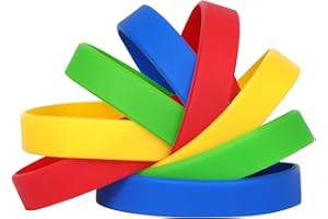 LVNRIDS 100 silikonowych opasek na rękę, gumowe bransoletki dla dzieci, nastolatków, 18 cm, hurtownia sportowa gumowa elastyczna opaska na nadgarstek, bransoletka zbiorcze, prezenty dla nauczycieli,