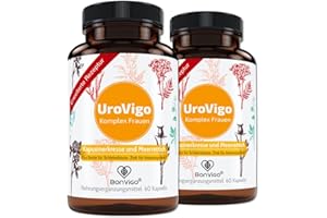 ‎BONVIGO UroVigo Frauen Kapseln - Blase: Vitamin A unterstützt die Schleimhäute, Zink Immunsystem und Haut* - 8-Pflanzen Komplex mit Löwenzahn, Cranberry, Brennessel, Liebstöckel, Kürbis - Ohne D-Mannose (2)