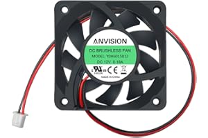 ANVISION Ventola di raffreddamento senza spazzole da 60 mm x 15 mm CC 12 V, doppio cuscinetto a sfera