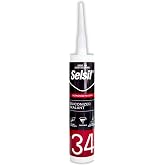 Selsil Silikonize Akrilik Mastik 34, Beyaz, 240 ml/450 gr. | Su Ge&ccedil;irmez, Esnek, Hava Şartlarına Dayanıklı, Boyanabilir