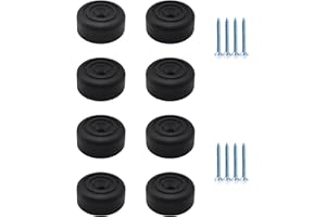 Pafnisoin Piedini per mobili e divani Nero - Confezione da 8 Gambe rotondi Ø 33 x H 13 mm con 8 viti in plastica