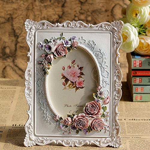 Giftgarden 10×15 schöner Bilderrahmen mit Rosen idyllisch oval Fotodisplay Geschenke Freunde - 3