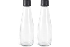 LEVIVO Glasflaschen für den LEVIVO Wassersprudler WATER & JUICE, als Ersatz oder Ergänzung, 0.6 l Volumen, als Glaskaraffe nutzbar, umweltfreundlicher und langlebiger als PET-Flaschen, 2 Flasche