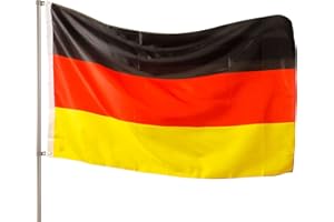 PHENO FLAGS Premium Deutschland Flagge 90x150cm - Extrem wetterbeständige Fahne mit Messingösen, 100% Polyester, robuste Doppelnaht & in lebendigen Farben - ideal für Flaggen-Liebhaber