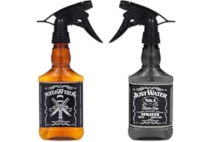 SHUNY Flacone Spray Per Barbiere Da 2 Pezzi,Acqua Bottiglia Per Parrucchiere Spray 300Ml,Spruzzatore Ricaricabile Per Parrucchieri,Nebulizzatore Regolabile A Nebbia Fine (Marrone E Grigio)