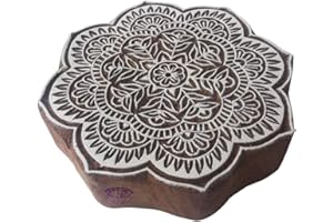 Royal Kraft 8 Pulgadas Asiático Imprenta Sellos Amplio Redondo Floral Diseños Grande Impresión Sellos