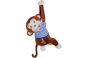 EFUGADENG Taschentuchhalter fürs Auto，Plüsch Taschentuchbox，Affen-Taschentuchhalter，Geeignet für Wohnküche Schlafzimmer im Auto (Kaffee+Kleidung)