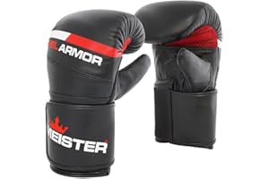 Meister Gel Armor Full-Grain Cowhide Leather Bag Mitts w/ Wrist Support (12oz - 16oz)