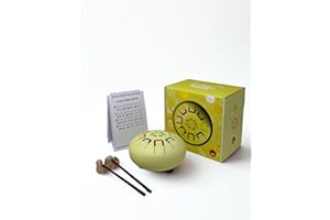 JUEGACONMIGO BABY TAMBÚ.Tamburo a Lingua in Acciaio 6 Pollici (15 cm). Tamburo Metallico a 8 Note. Handpan Drum, Strumento a Percussione Metallico (Giallo - Mellow Yellow)