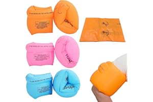 ENJOYTHINK 3 Pairs Inflatable Swimming Armbands for Kids Adults - Swimming Aid Children's Float Armbands - Infant Inflatable Arm Bands - Float Roll up Sleeves Swimming Ring - Learning Swim Training Aids