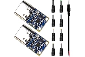 Youmile 2 Pcs 20V 5A USB-C PD2.0 PD3.0 a DC Decoy Modulo Fast Charge Type-C Femmina Input Power Trigger Module con 5A DC Power Pigtail maschio, connettore da 8 pezzi