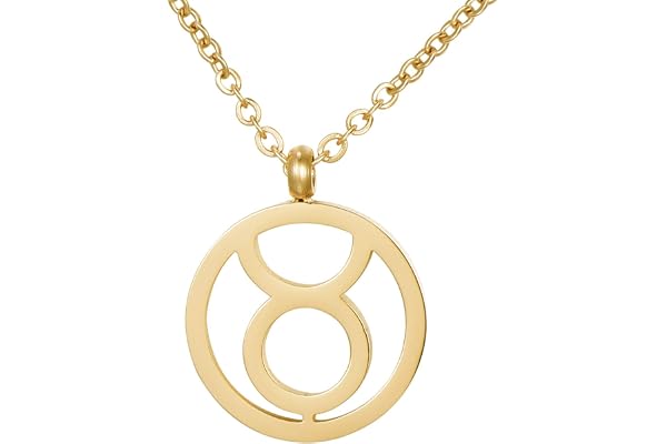 Morella Collier pour Femmes en Acier Inoxydable Or avec Pendentif Signe du Zodiaque dans Petit Sac