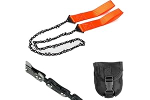 BLLREMIPSUR Pocket Chainsaw, Portable Pocket Chainsaw Folding Chain Hand Saw with Storage Bag for Camping Outdoor Hiking Hunting Cutting Wood