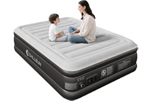 CHILLSUN Double Inflatable Mattress, Air Bed with Built-in Electric Pump, Fast 3-Min Self Inflation, Flocked Surface Airbed for Home, Double Blow Up Bed with Carry Bag, 191cm L x 137cm W x 46cm H