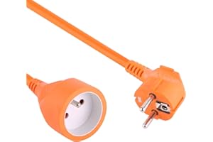 Electraline 20857047 F przedłużacz ogrodowy z pokrywą na zawiasach, 16 A, 20 m, pomarańczowy