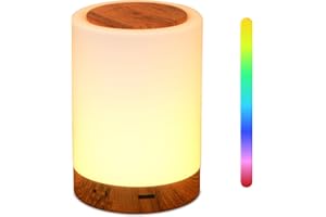 ZOVHYYA Lampe de Chevet Tactile Veilleuse LED Lampe Nuit sans Fil ​avec 11 ​Couleurs Dégradées 4 Dimmables Lumière Fonction de Minuterie Rechargeable Portable pour Chambre et Salon Cadeau Enfants