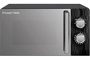Russell Hobbs Honeycomb RHMM715B Solo Mikrowelle, 17 Liter, 700W, Schwarz, mit 5 Leistungsstufen, Integriertem Timer und Auftaufunktion