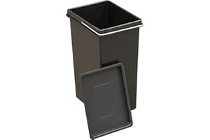 Arregui CBZ00682T Cubo de Plástico de Repuesto con Tapa para Cubos de Basura y Reciclaje | 11 L | Especial para Orgánico | Compatible con los modelos Basic, Top, Round, Ecoclas y Ecoclas Plus | negro