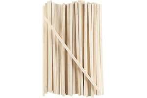 Ideen mit Herz Varillas de madera, paquete de 50, cuadradas, 30 cm de largo, 8 mm x 8 mm, lisas pulidas, de bambú, varilla que se puede acortar, para decoración, modelado, manualidades, bricolaje