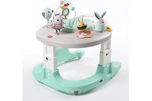 Tiny Love Centre d'activités mobile 4 en 1, Centre d'activités, Sauteur, Trotteur pour bébé, Chariot de marche, De 6 à 18 mois, collection Black &White