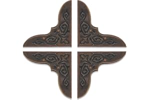 YUTOU 40 Stück Retro Buchecken Eckenschutz Metall Buch Corner Protectors Schutzecke Kantendekor für Bücher Metall Buch Eckenschützer Metall Buch Scrapbook Album Ecke Dekorative (Rotes Kupfer)