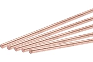sourcing map 5 Pack Pure Copper Round Rod 3mm/0.12 Inch Diameter 250mm/10 Inch Length Solid Copper Rod Lathe Bar Stock for DIY Metal Craft Metal Working Hobbies