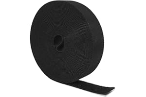 GEMI 5M×20MM Attache Cable Reutilisables Nylon,Bande Scratch Serre Cable Noir Sangle Velo,Rouleau Scratch Pour Rangement Cable,Attache Cable Serre-câbles Electriques Pour à La Maison et Au Bureau