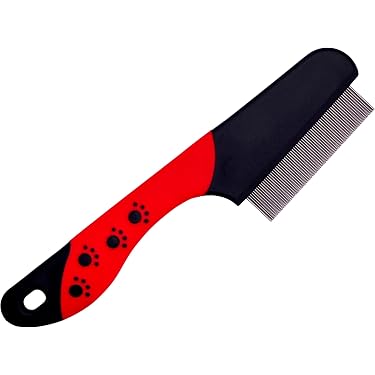 Love Story – Peigne Anti-puces 7 Cm – Noir – Dents Rondes Et Douces – Toilettage Confortable Pour Chien Et Chat