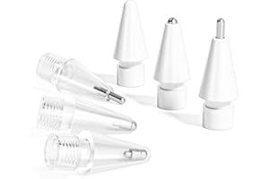 Qreninv Replacement Tips for Apple Pencil 1st Generation / 2nd Generation, Fine Point Nibs, Pencil-Like Writing Feel, Precise Stroke, No Wear (6 Pack)