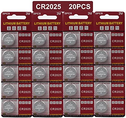 JOOBEF CR2025 Lithium 3V Battery, Electronic Coin Cell Button(20 Pcs)