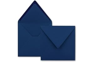 FARBENFROH BY GUSTAV NEUSER Karten und Co/Bleu foncé, grande qualité – Très stable – 110 g/m², 158 x 158 mm pointe nassklebung, rabat//de la série couleur heureux de neuser. 100 Umschläge bleu nuit