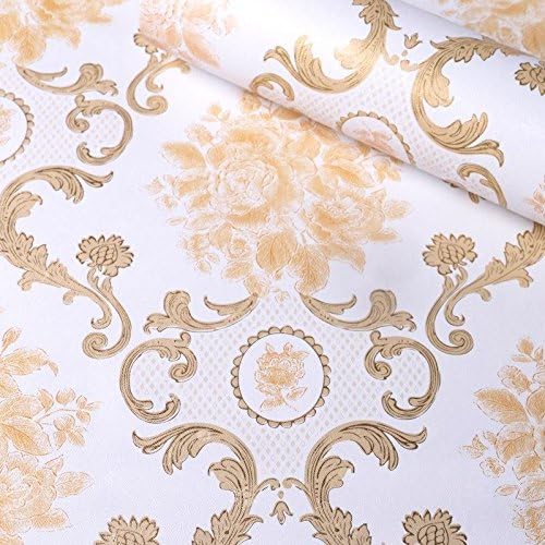 Thick 45CM*10M WALL paper self-adhesive wallpaper water closet wardrobe sash desk furniture renovated sticker, continental flowers -10 m, Large