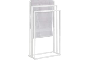 IDIMEX - Toallero sobre pie KUNO Perchero para Ropa y Ropa de baño con 3 Niveles de tendedero en Diferentes Alturas y Estructura de Metal