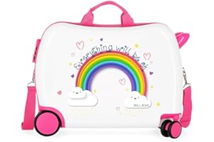 Roll Road Arcoiris Everything Ok Valise Enfant Rose 50x39x20 cms Rigide ABS Serrure à combinaison 38L 2,1Kgs 4 roues Bagage à main