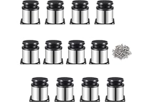 Onezebra 12 pezzi gambe regolabili Altezza, Piedi Base per Mobili, Gambe dell'armadio addensate da tavolo, 0-15mm per Armadietto e Divano
